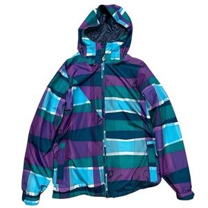 Volcom Multicolor Plaid Print Snowboard Jacket
